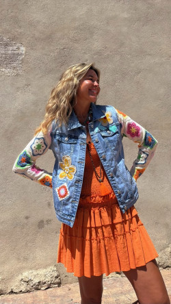 FUNNY, Chaqueta Crochet Azul