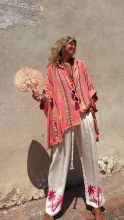 TANVI, Rosa Palmeras Pantalón
