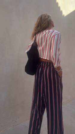 BABILONA blusa, blanca/roja