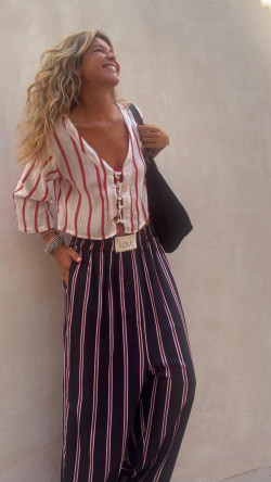 BABILONA blusa, blanca/roja
