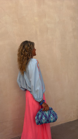 FELIPA falda larga, rosa fluor