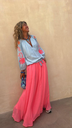 CORDEL blusa, celeste rayas