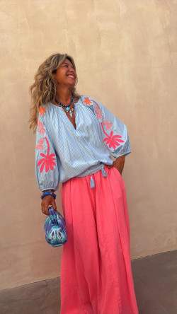 CORDEL blusa, celeste rayas