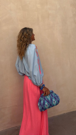 CORDEL blusa, celeste rayas