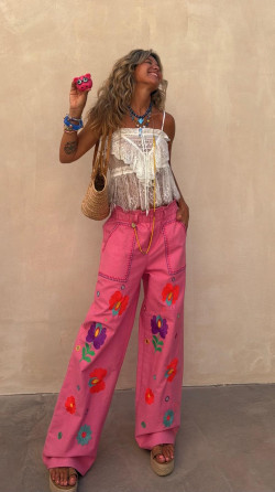 PETETE pantalón vaquero, rosa