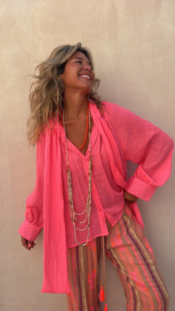 PEONIA blusa rosa fluor