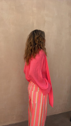 PEONIA blusa rosa fluor