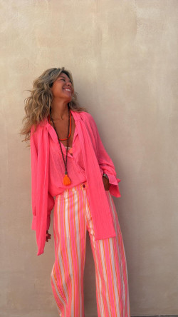 PEONIA blusa rosa fluor