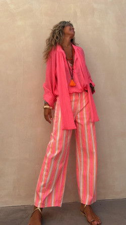 PEONIA blusa rosa fluor