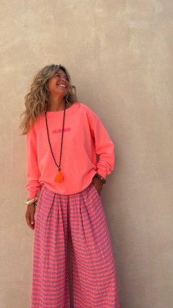 SUDADERA fluor rosa