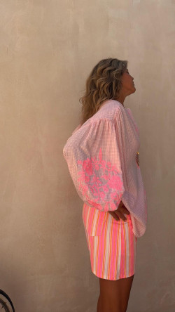 DULCE blusa, cuadritos rosa/blanco