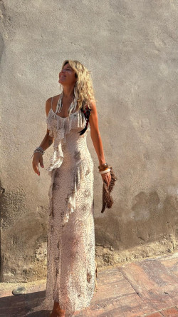ESTHER vestido pedrería, Crudo DRESS CODE