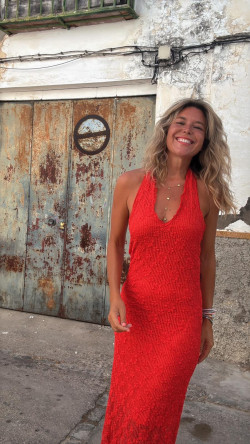 FONT , Rojo Vestido Encaje