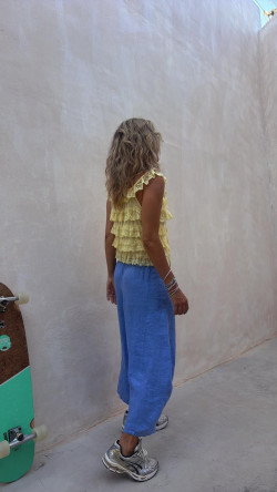 DAFNE, Azul Pantalón Lino