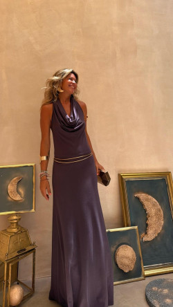 VALERIO vestido largo, gris