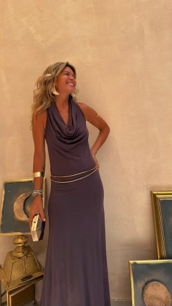 VALERIO vestido largo, gris
