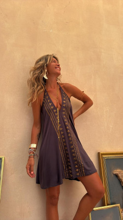 FELIX  gris/dorado, vestido corto