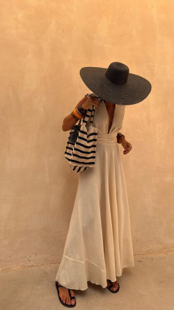 ASTON hueso, vestido largo