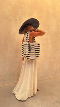 VALI rayas beige/negro, bolso