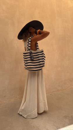 VALI rayas beige/negro, bolso