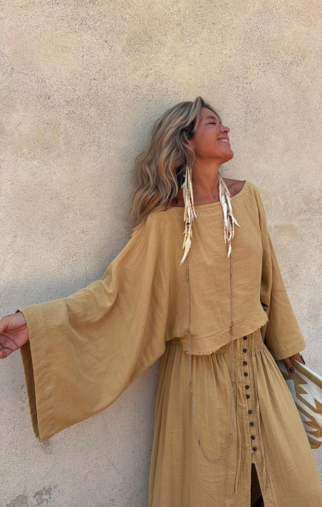 NINA  mostaza, blusa