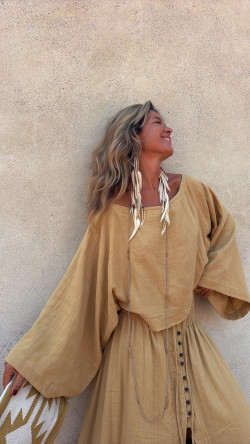 NINA  mostaza, blusa