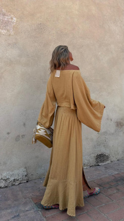 NINA  mostaza, blusa