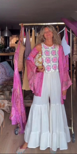 TUTI hueso, pantalón volante