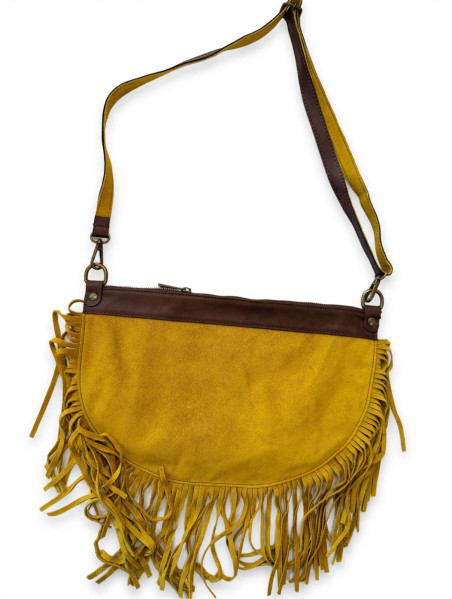 ESTELA, Mostaza Bolso Flecos