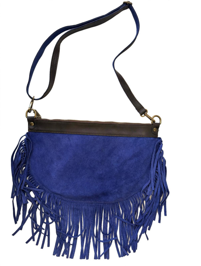 ESTELA, Azul Bolso Flecos