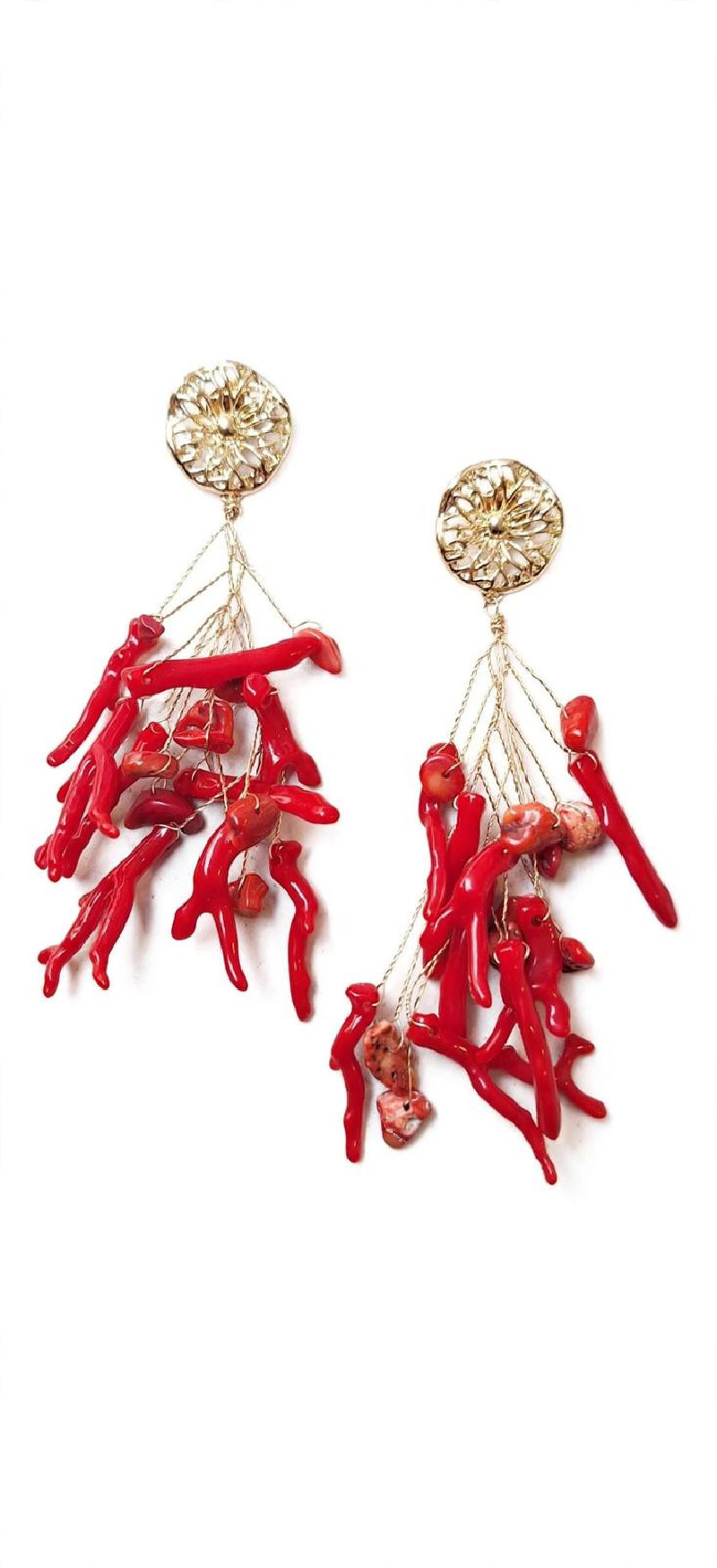 SIRENA coral, pendientes