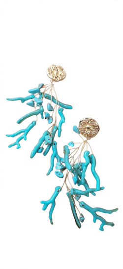 CORAL turquesa, pendientes