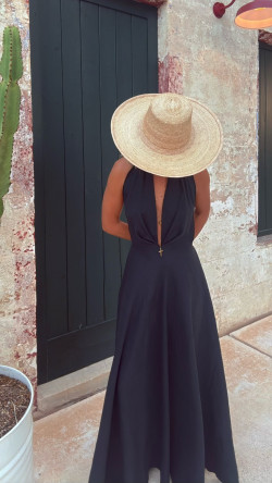 ASTON  vestido largo, negro