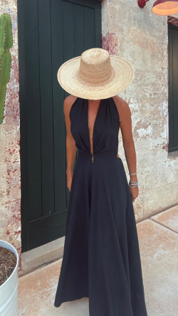 ASTON  vestido largo, negro