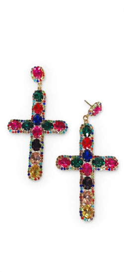 CRUZ multicolor, pendientes