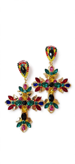 CRUZ multicolor, pendientes