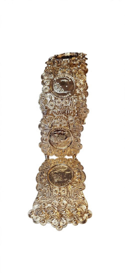 KATCHER dorado, cinturón metálico