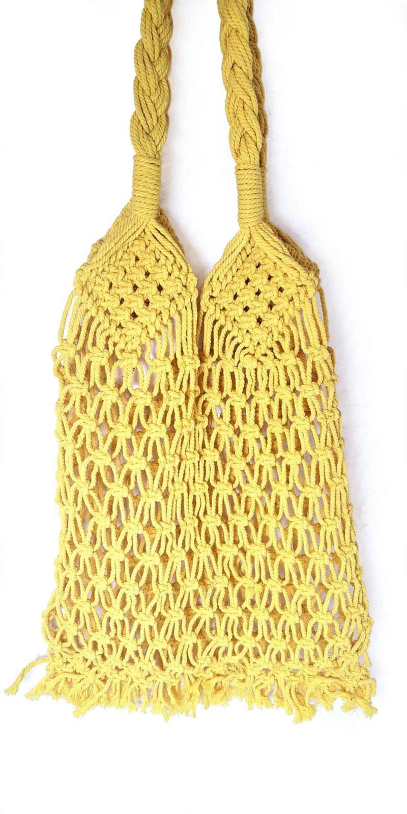 SERRATA amarillo, bolso macramé
