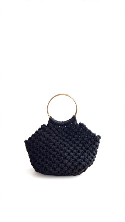 HOLOI negro, bolso macramé artesano