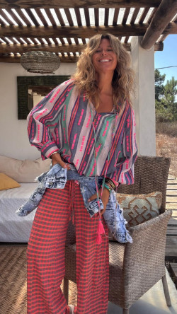 LULI, Rosa Cuadros Pantalón