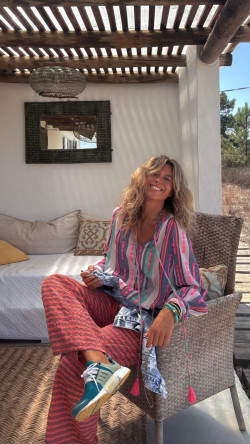 LULI, Rosa Cuadros Pantalón