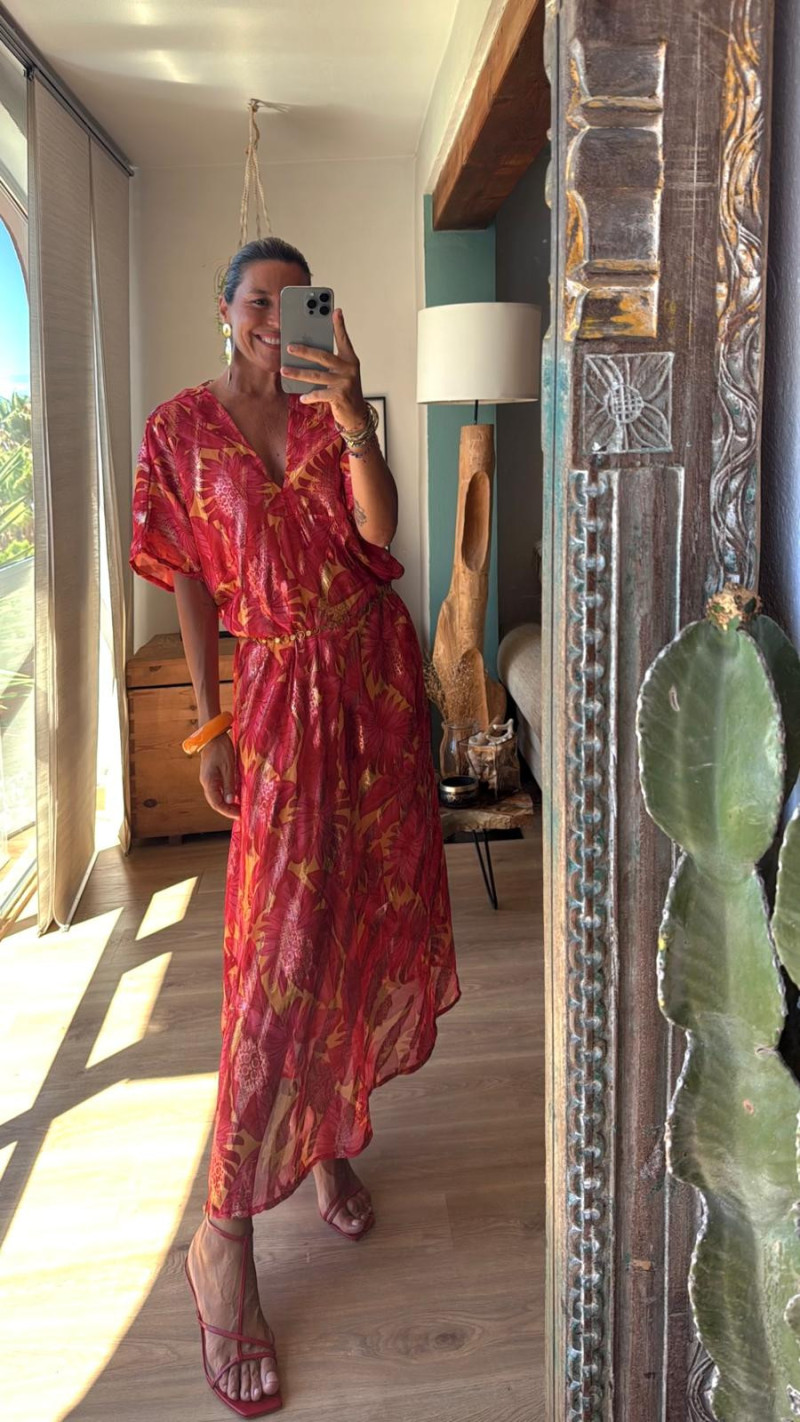 LIDIA mostaza, vestido largo