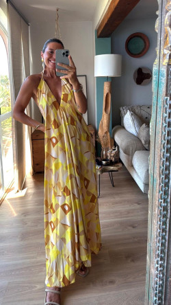 BATALAN amarillo/beige, vestido largo