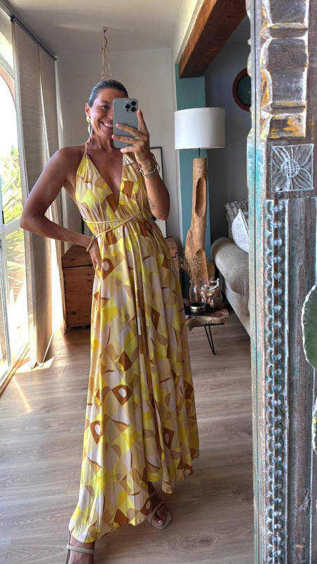 BATALAN amarillo/beige, vestido largo