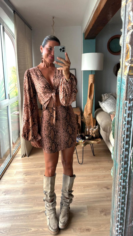 FELISA serpiente, vestido corto