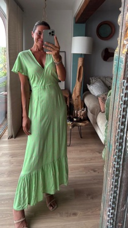 MALEA verde, vestido largo