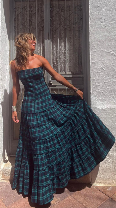 MARTE vestido largo, turquesa