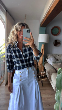 VERE camisa cuadros, blanca/marino