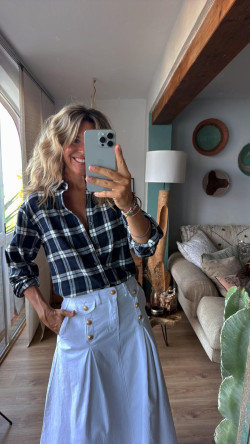 VERE camisa cuadros, blanca/marino