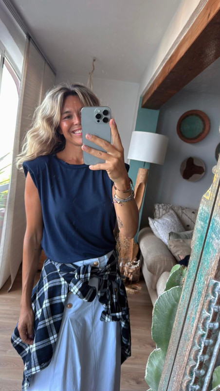 KLEME marino, camiseta hombreras